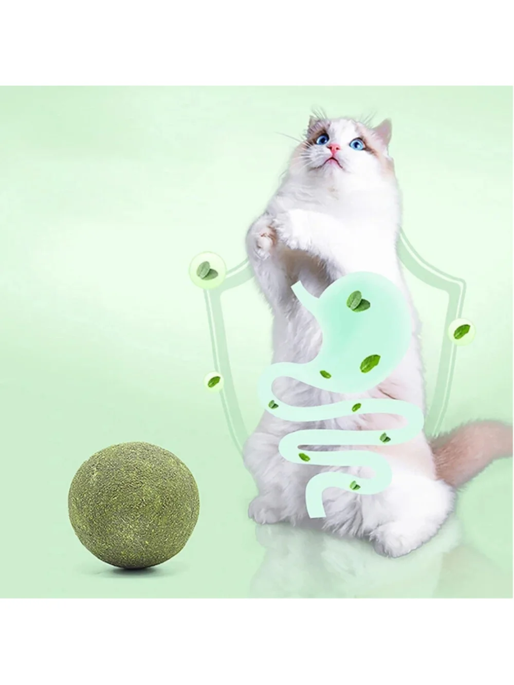Huge Catnip Ball 3.94 in For Indoor Cats Teeth Cleaning Lick Dental Chew Toys